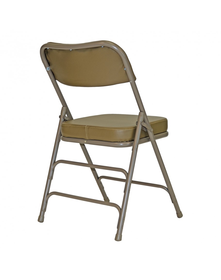 Rhino Metal Folding Chair, 2" Vinyl Beige Seat